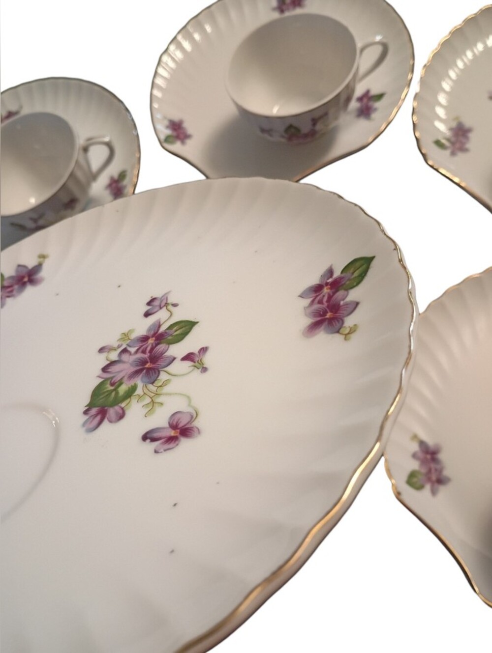 Vintage Porcelain Japan Snack Plates And Cups 31/10D Set Of 10 - Picture 10 of 10